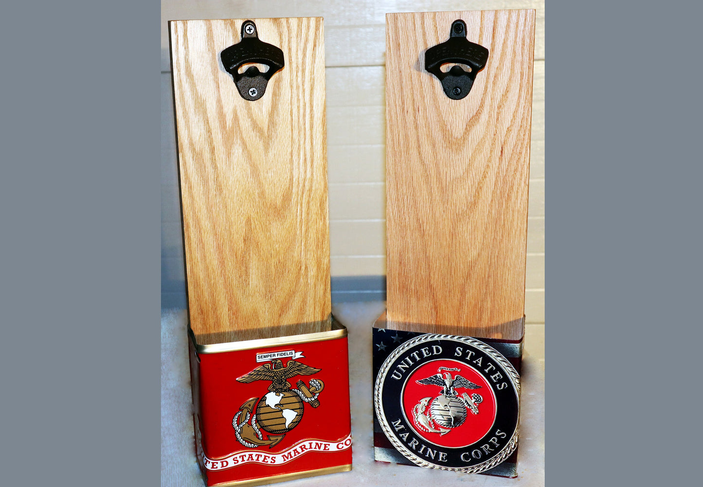 Wall Mounted Bottle Openers with License Plate Catches!