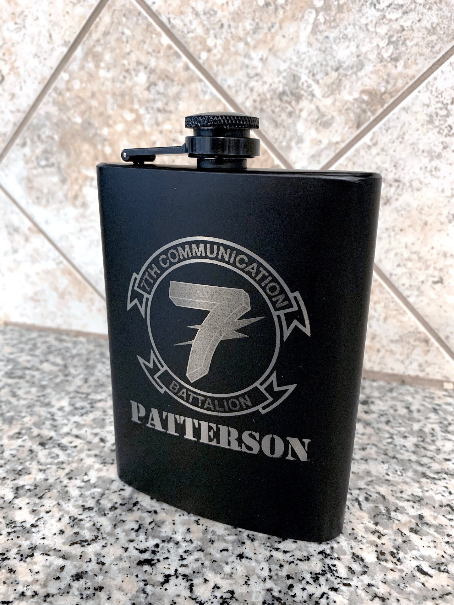 Personalized Laser Engraved Flasks, Custom Black Flasks, Groomsman Flask, Best Man Flask, Wedding Party Flask, Bridal Party Flask