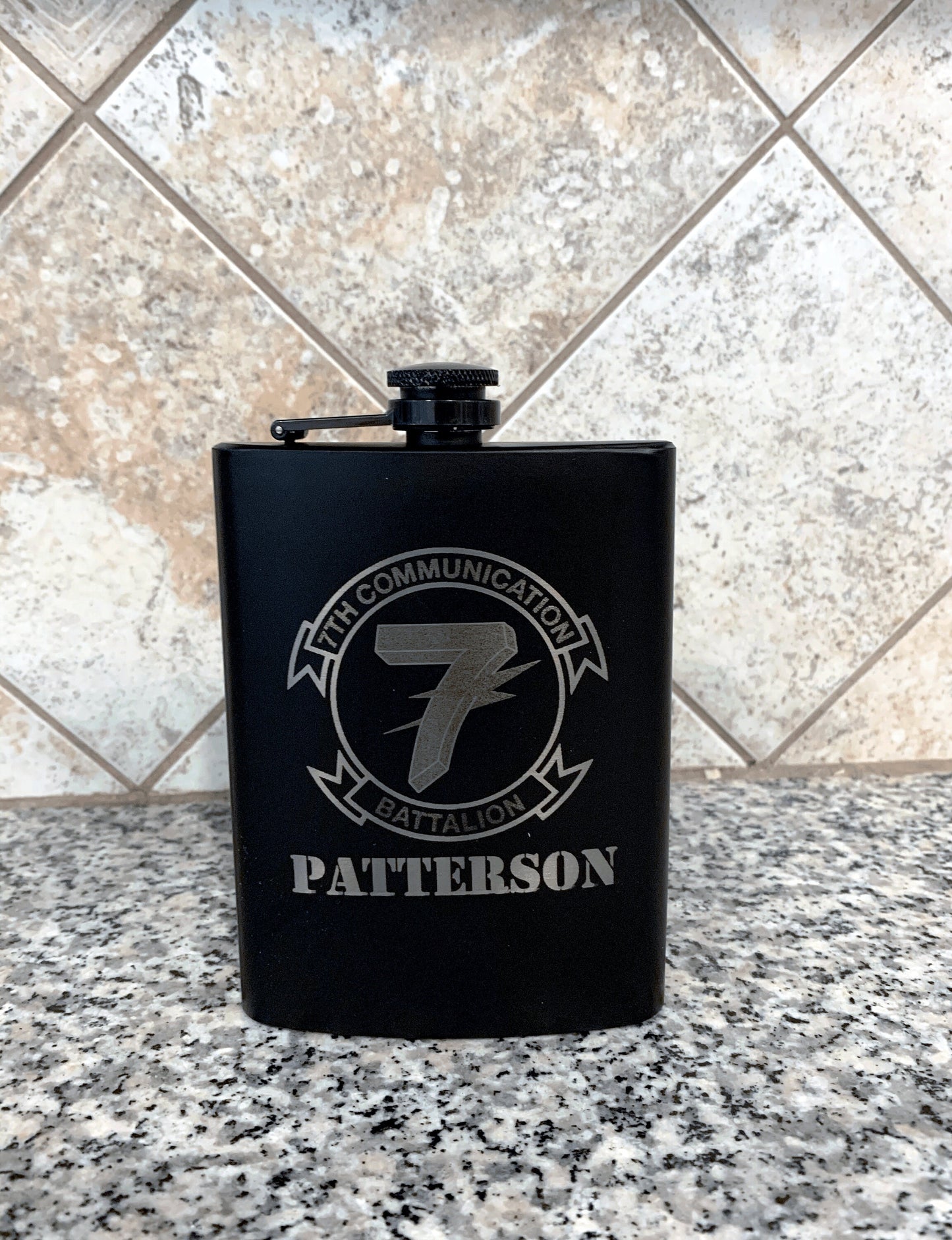 Personalized Laser Engraved Flasks, Custom Black Flasks, Groomsman Flask, Best Man Flask, Wedding Party Flask, Bridal Party Flask