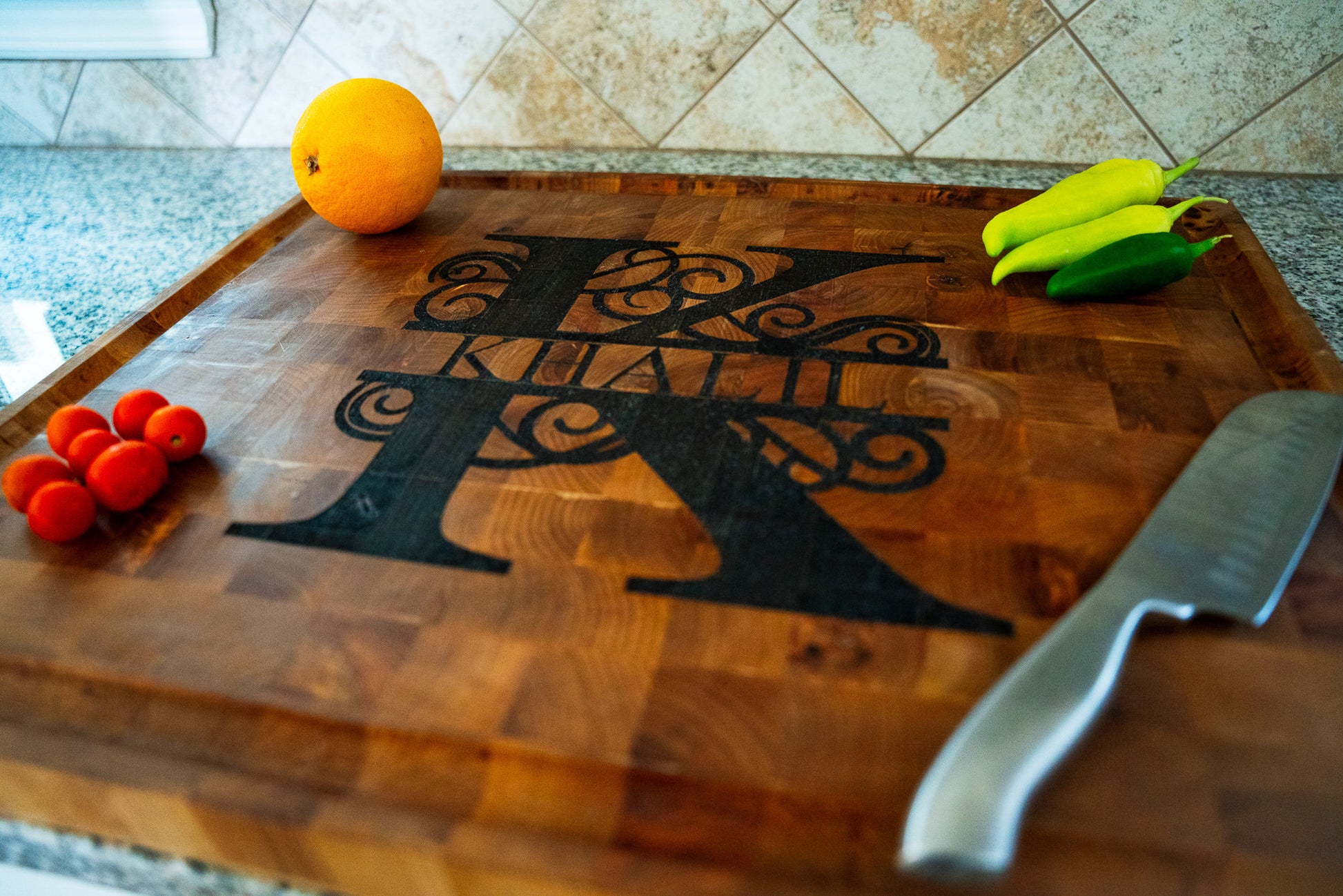 GIANT End Grain Cutting Board, Personalized Handmade Hardwood Custom Design, Kitchen Bamboo Cutting Board, Chopping Board Wood Cutting Board