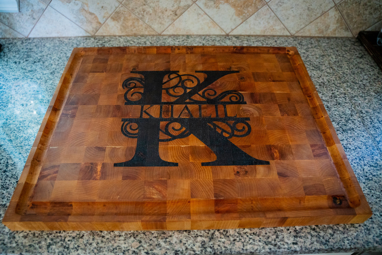 GIANT End Grain Cutting Board, Personalized Handmade Hardwood Custom Design, Kitchen Bamboo Cutting Board, Chopping Board Wood Cutting Board